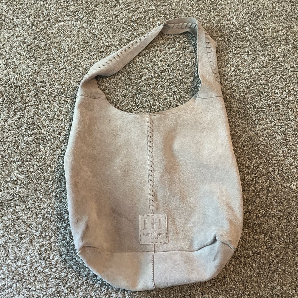 Haute Hippie Cream Shoulder Bag with Slouchy Design